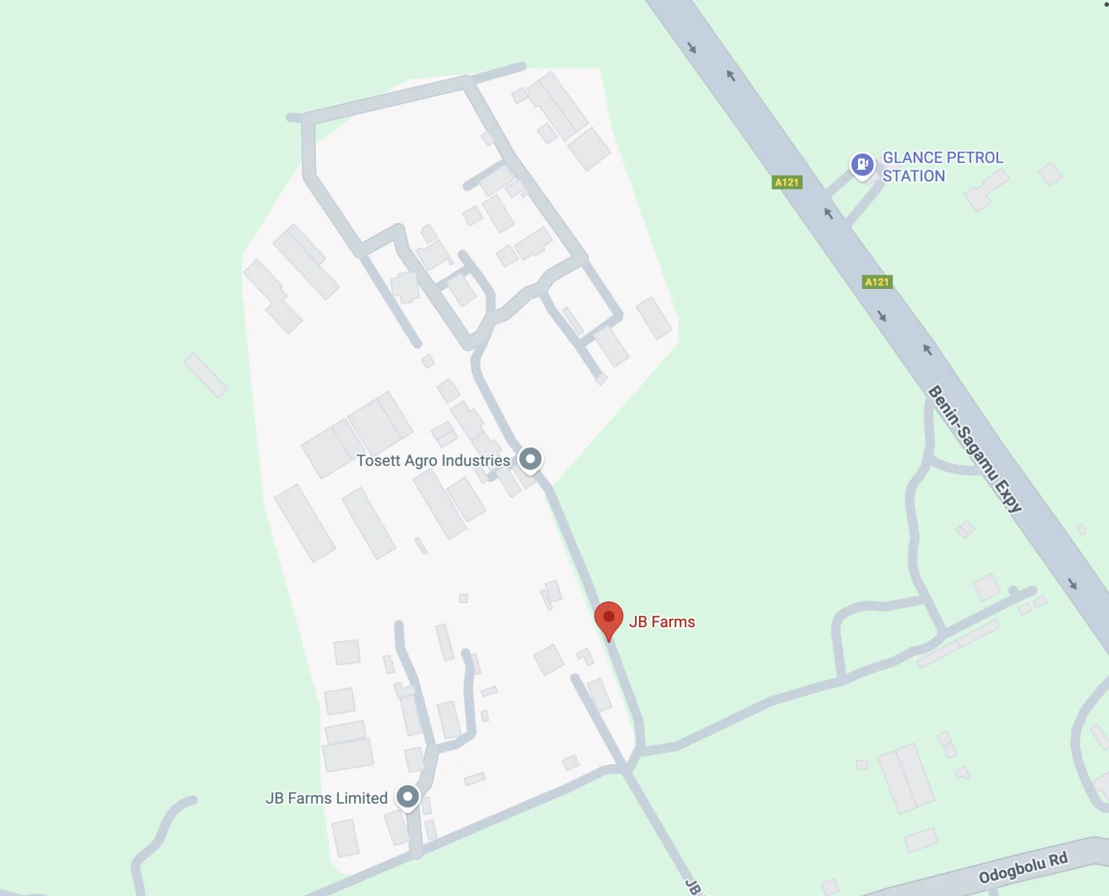 JB Farms head office location map